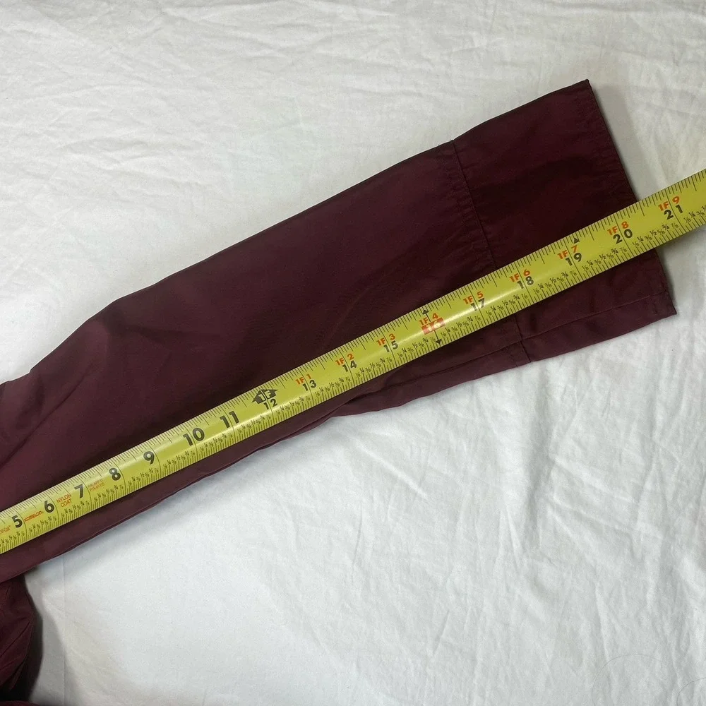Michael Kors Women Burgundy Hooded Parka Full Zip Snap Jacket Size M